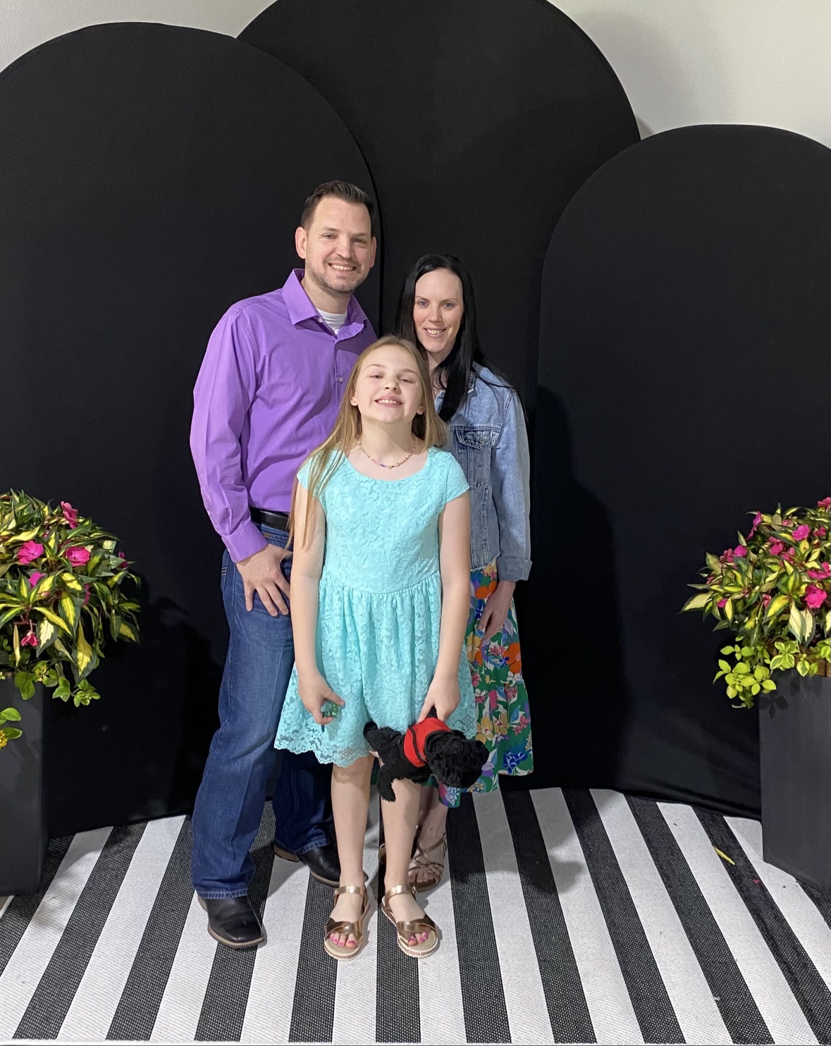 The McClaren family — Jason, his wife and daughter